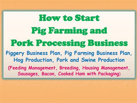 Business Plan On Piggery Farming